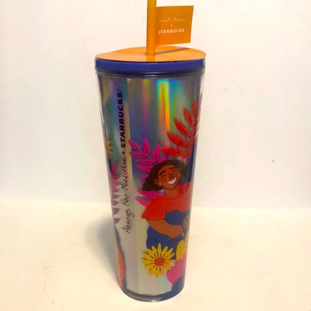 New Starbucks + Ananya Rao-Middleton 2024 Collab 24 OZ. Holographic Tumbler